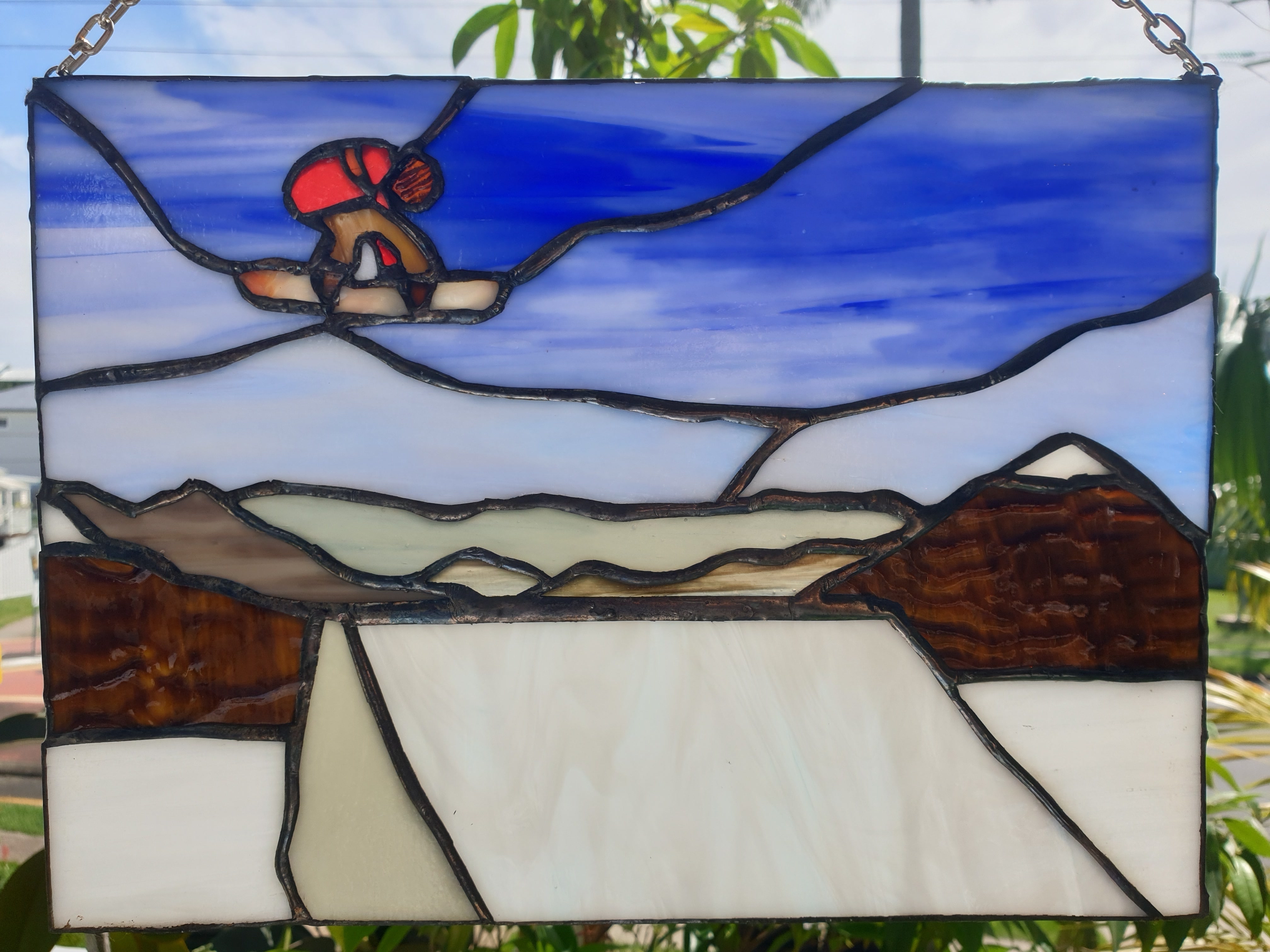 Snowboard stained glass